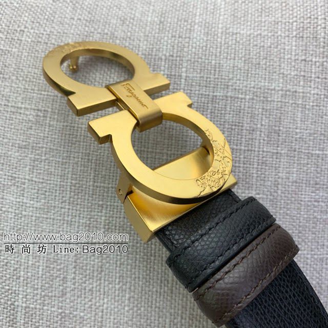 菲拉格慕男士皮帶 Ferragamo雙面牛皮紋理腰帶  jjp1934